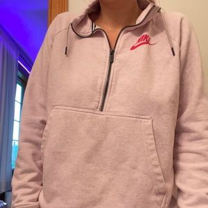 Pink Nike Quarter zip Sweatshirt